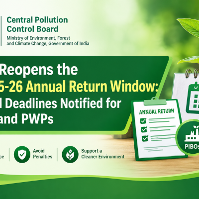 CPCB Reopens the FY 2025-26 Annual Return Window: Revised Deadlines Notified for PIBOs and PWPs