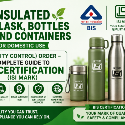 Insulated Flask, Bottles and Containers for Domestic Use (Quality Control) Order – Complete Guide to BIS Certification (ISI Mark)
