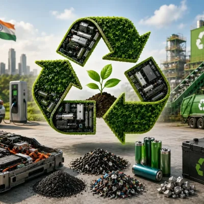 Battery recycling and resource recovery in India.