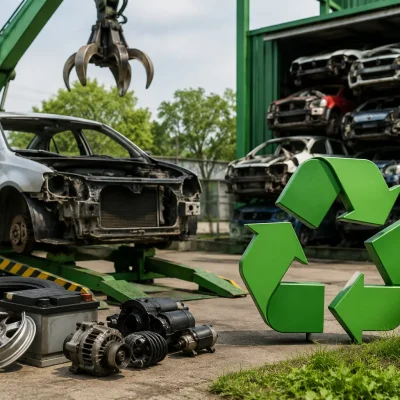 End-of-life vehicle recycling and dismantling facility.