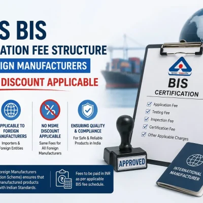 FMCS BIS certification fees for foreign manufacturers infographic